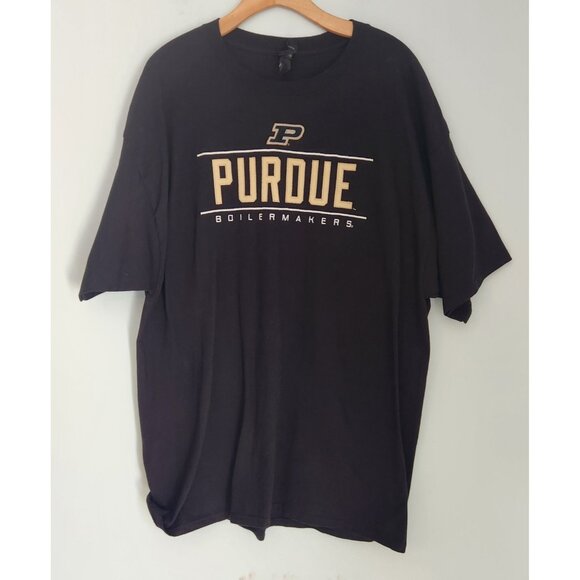 Purdue Boilermakers T-Shirt NCAA Black Hanes Beefy Tee Embroidered XXL 2XL EUC - Picture 3 of 9